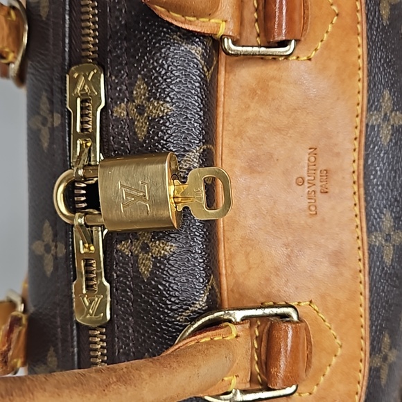 Authentic Louis Vuitton LV Deauville Monogram Handbag Tote Dust bag Lock Key - Picture 9 of 17